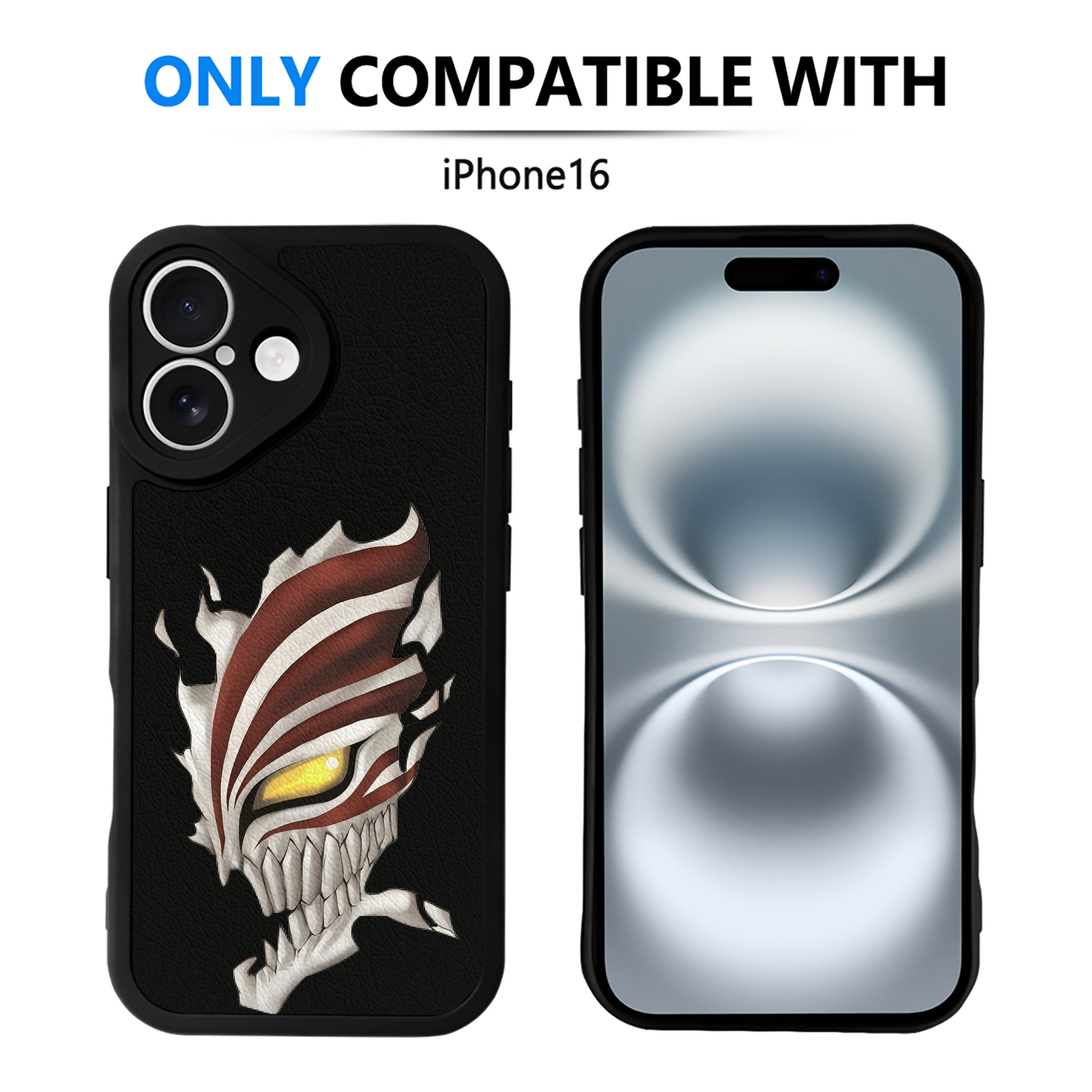 ブリーチ 黒崎一護（くろさき いちご）BLEACH Kurosaki Ichigo 【iPhone 16シリーズ対応】シリコンスマホケース（レザー調） 材質：シリコン